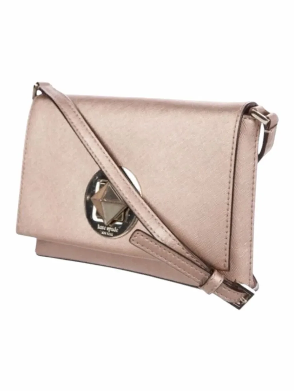 KATE SPADE Sally Newbury Lane Rose Gold Saffiano Leather Crossbody Bag